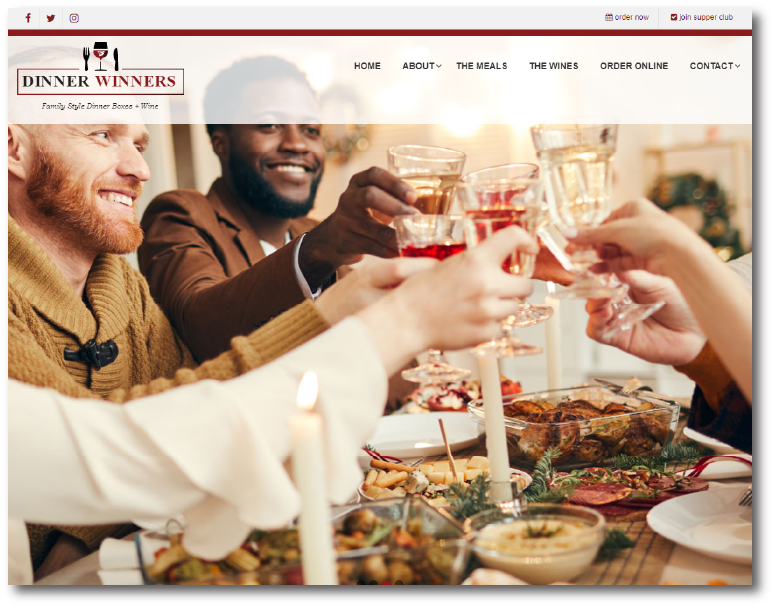 Dinner Winners Website Example