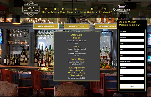 King Street Pub Website
